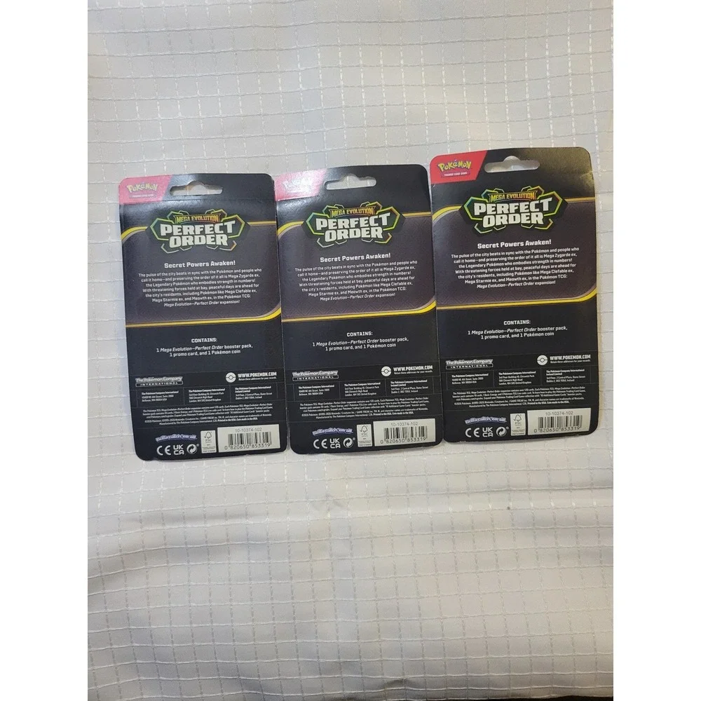 Lot of 3 Pokemon TCG Mega Evolution Perfect Order Booster Packs Makuhita Promo